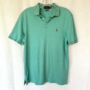Polo Ralph Lauren Mens Heather Green Short Sleeve Classic Fit Polo Size Small